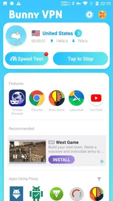 Bunny VPN Proxy - Free VPN Master with Fast Speed android App screenshot 0